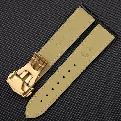 Genuine Leather Watch Strap for OMEGA DE VILLE SEAMASTER SPEEDMASTER Series with Logo Watchband Accessories