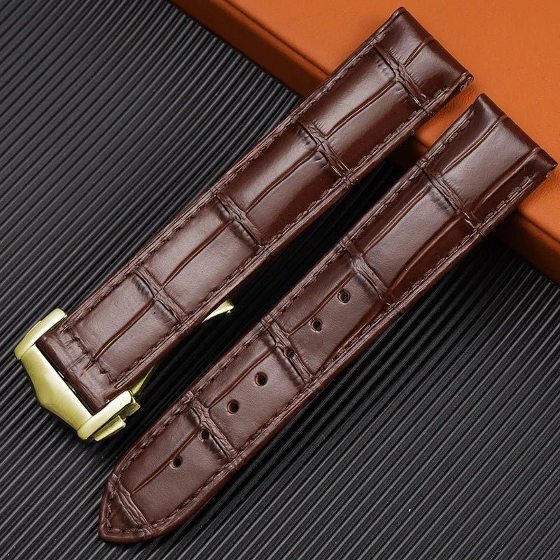 Genuine Leather Watch Strap for OMEGA DE VILLE SEAMASTER SPEEDMASTER Series with Logo Watchband Accessories