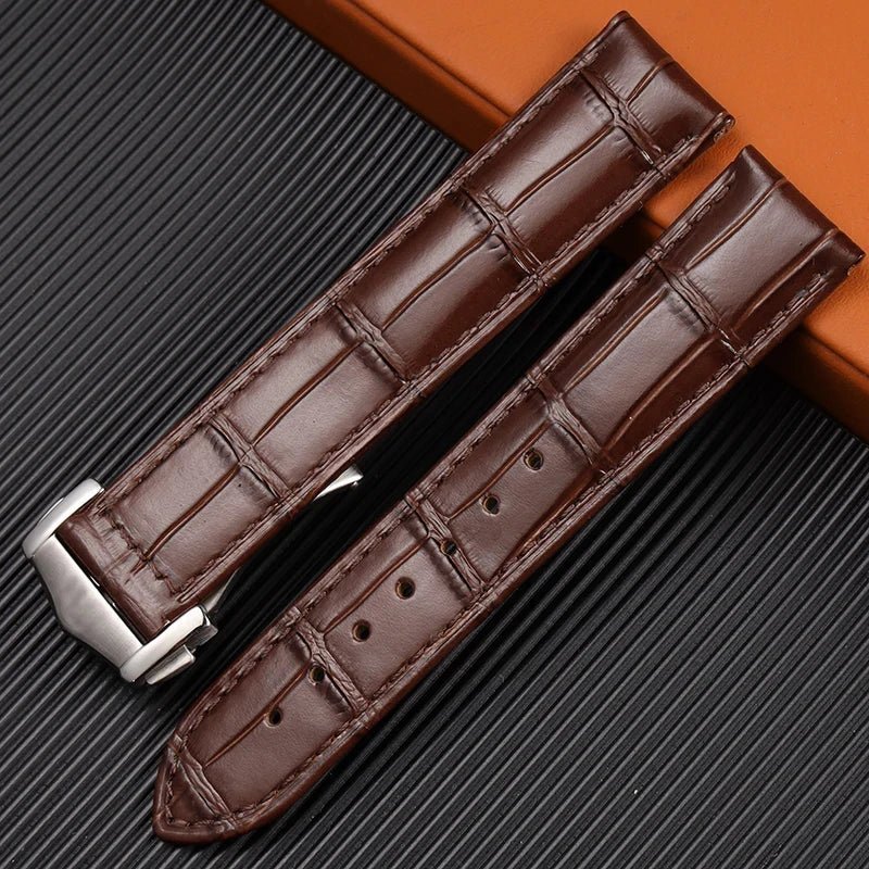 Genuine Leather Watch Strap for OMEGA DE VILLE SEAMASTER SPEEDMASTER Series with Logo Watchband Accessories