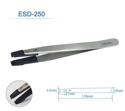 1PC Watch Hands Installation Work Tweezers Straight Elbow Handle Stainless Antistatic Plastic Tweezers ESD - 259 ESD - 259A ESD - 7A