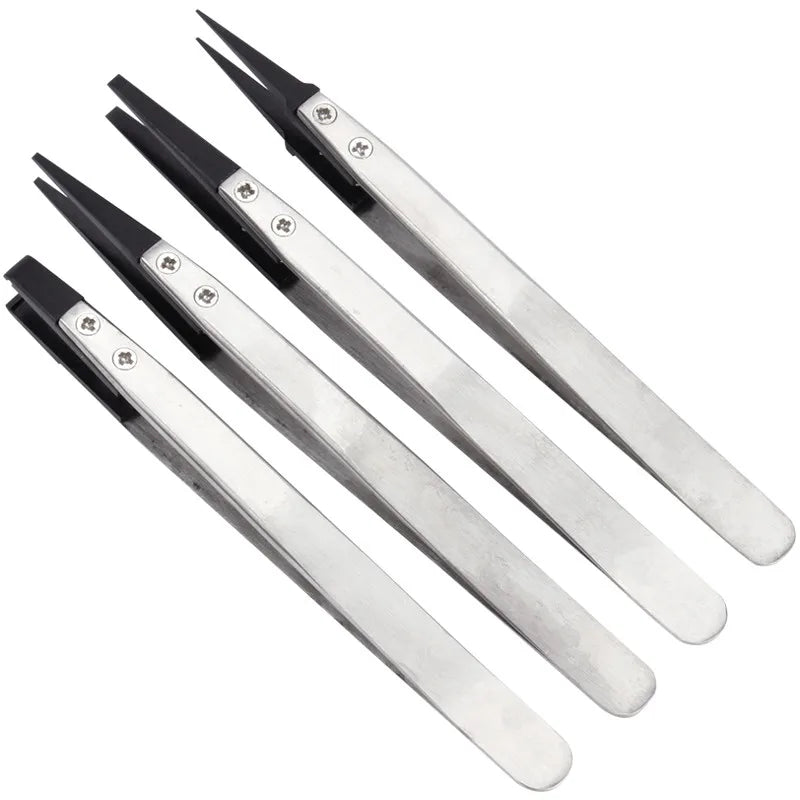 1PC Watch Hands Installation Work Tweezers Straight Elbow Handle Stainless Antistatic Plastic Tweezers ESD - 259 ESD - 259A ESD - 7A