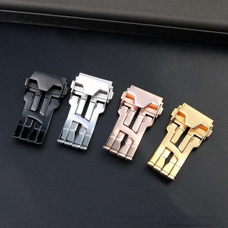 20 22mm Solid Stainless Steel Buckle for Hublot Big Bang Men Women Leather WatchBand Matel Folding Buckle Accessories with Tool