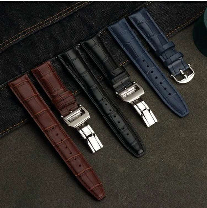 20mm 22mm Curved End Calfskin Watch Strap Bracelet for IWC IWC Portugal 7 Betafeno Cowhide Watchband Black Blue with Tool