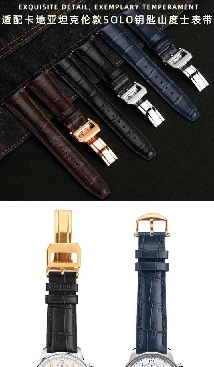 20mm 22mm Curved End Calfskin Watch Strap Bracelet for IWC IWC Portugal 7 Betafeno Cowhide Watchband Black Blue with Tool