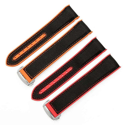 20mm 22mm Rubber Silicone Watch Band Nylon Watchband for Omega Strap Seamaster 300 Speedmaster 8900 9900 8800 Planet Ocean Belt