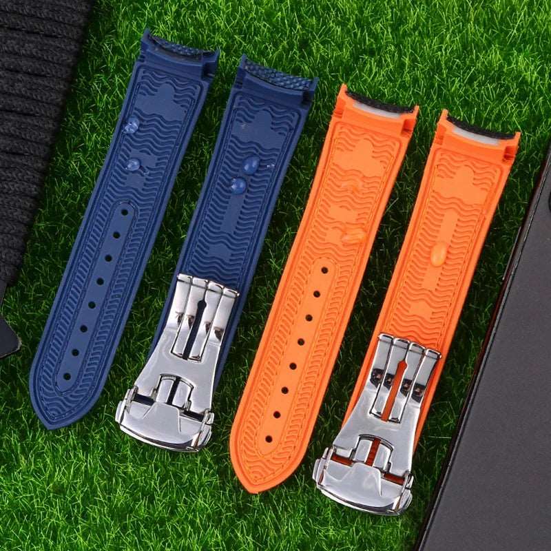 20mm 22mm Rubber Silicone Watch Band Nylon Watchband for Omega Strap Seamaster 300 Speedmaster 8900 9900 8800 Planet Ocean Belt