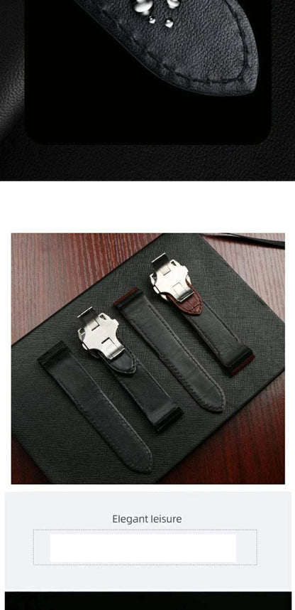 20mm 23mm High Quality Genuine Leather Watch Strap For Cartier Watchband Santos 100 Series Men's And Women Folding Buckle