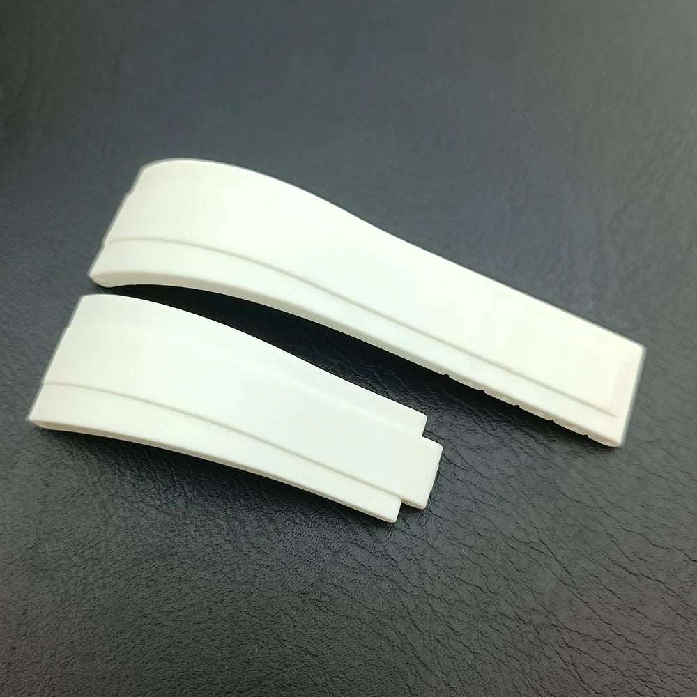 20mm black/white rubber strap accessories, stainless steel buckle watch accessories, tool suitable for GMT watch case strap