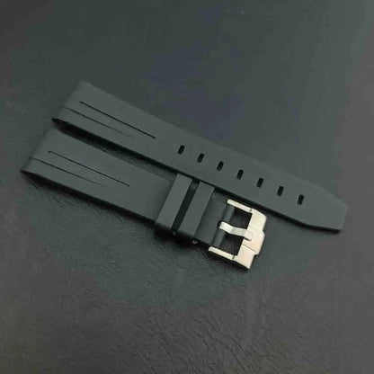 20mm black/white rubber strap accessories, stainless steel buckle watch accessories, tool suitable for GMT watch case strap