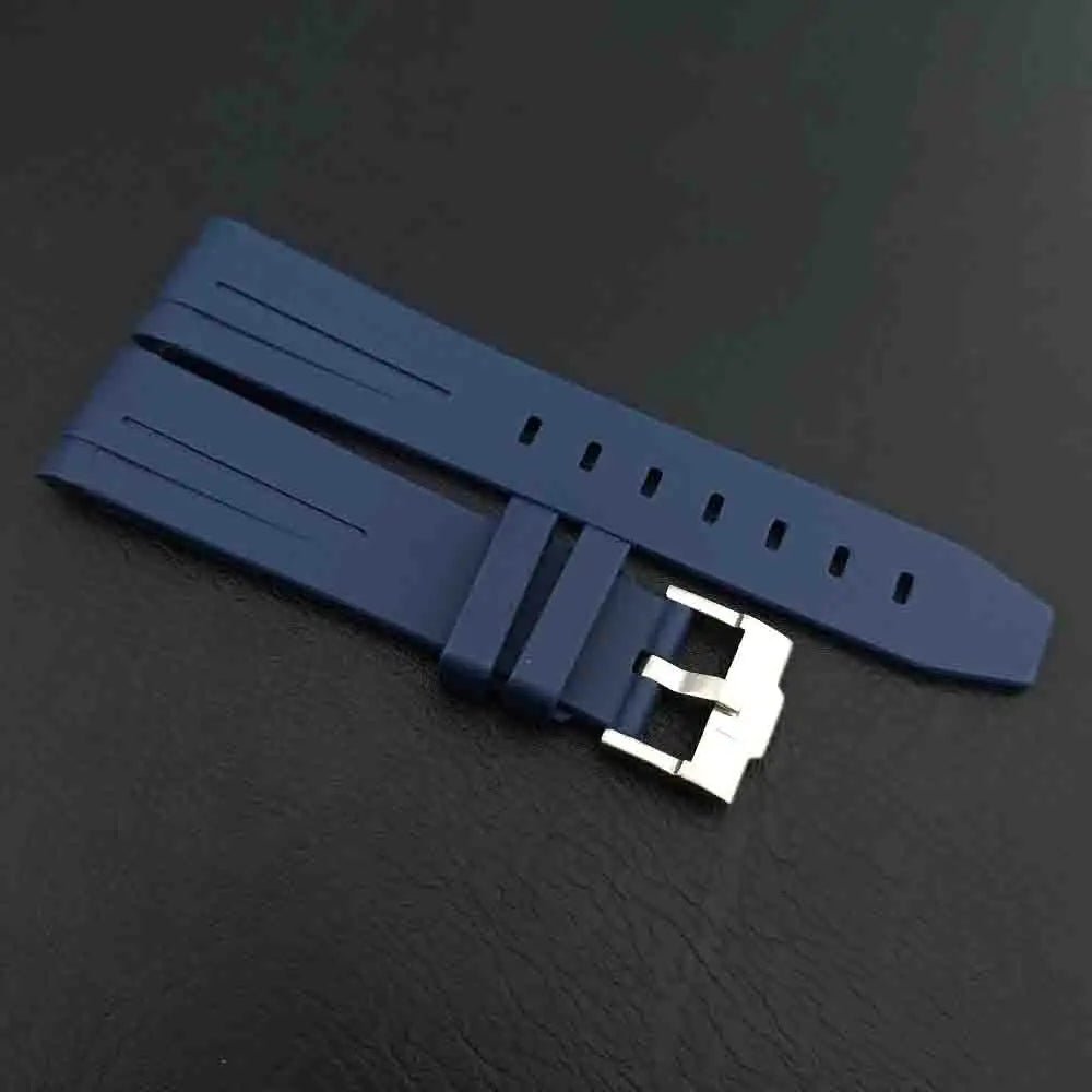 20mm black/white rubber strap accessories, stainless steel buckle watch accessories, tool suitable for GMT watch case strap