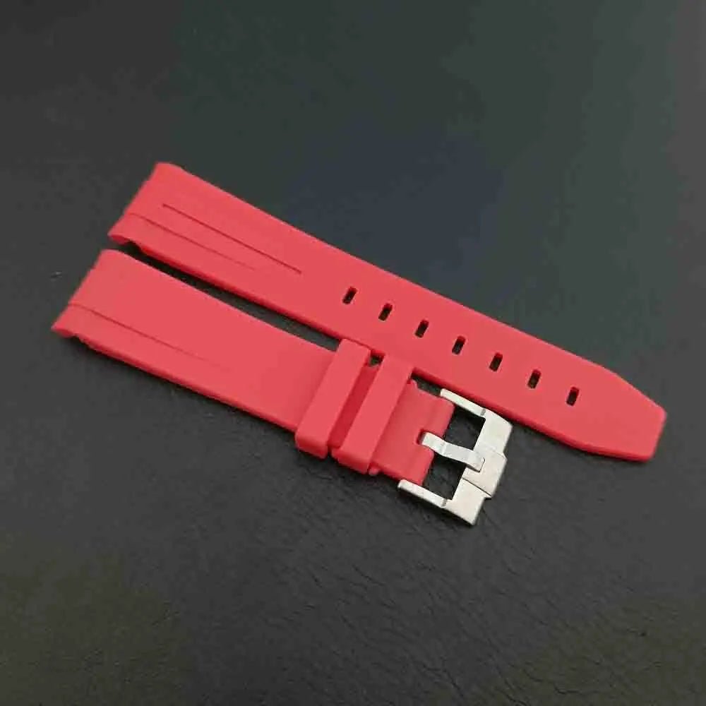 20mm black/white rubber strap accessories, stainless steel buckle watch accessories, tool suitable for GMT watch case strap