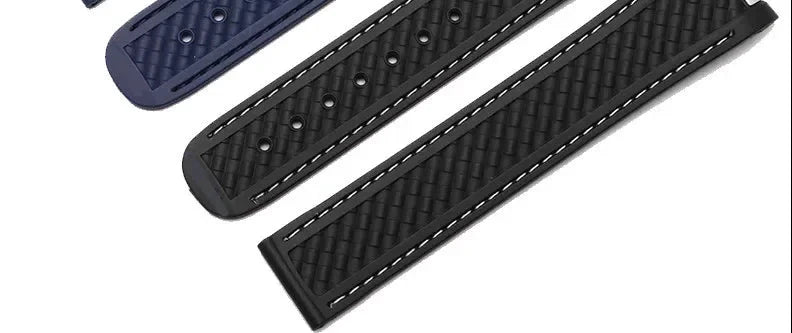 20mm Rubber Silicone Watch Strap Fit For Omega Seamaster 300 AT150 Aqua Terra Ultra Light 8900 Steel Buckle Watchband Bracelets