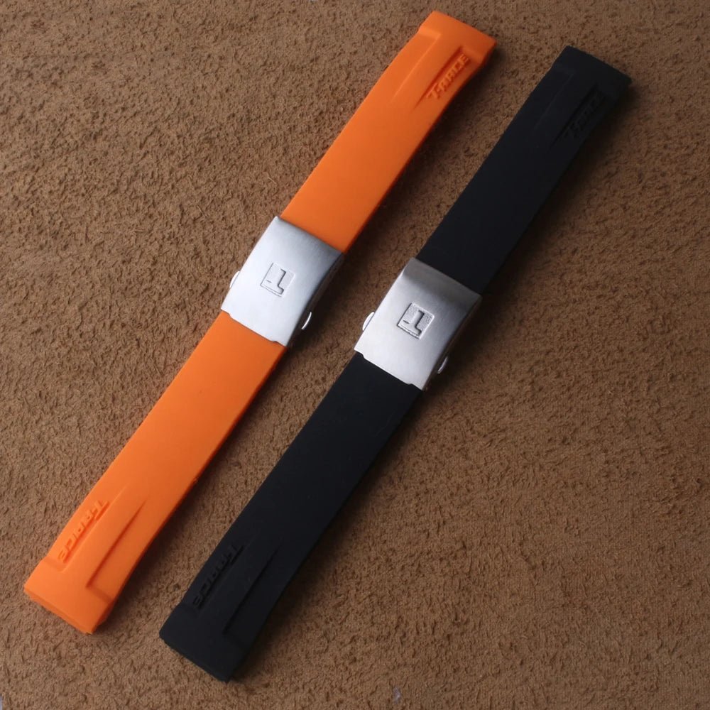 20mm Soft Rubber Silicone Watchband Strap Black Red Orange Waterproof Watch Band for Tissot Strap T048 T - Race T - Sports Bracelets