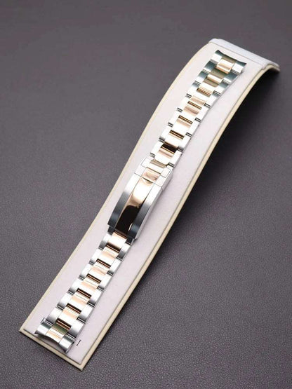 20mm Watch Strap 316L Stainless Steel Bracelet Brushed And Polishing Watchband Parts Glide Lock Clasp