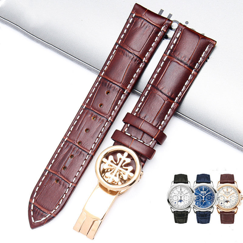 Watch strap with pattern butterfly buckle