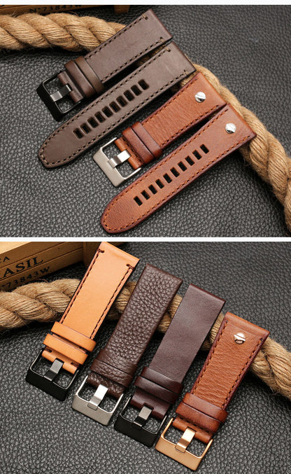 Large leather watch strap