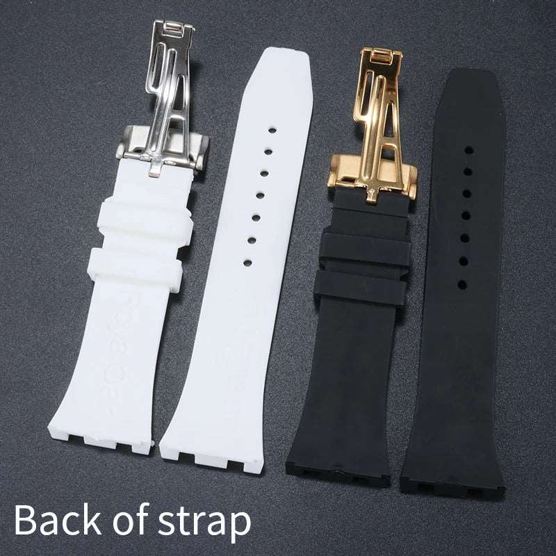 ap 24MM 27MM Silicone rubber Watchband For Audemars for Strap AP Royal Oak Series Band Women' Bracelet butterfly buckle tools | Kişisel Mağaza İsmi - 24MM