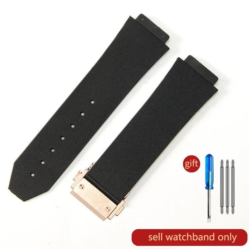 24x17mm 26x19mm Silicone Special Convex Interface Watchband For Hublot Yubo Classic Fusion Big Bang Sweet - Proof Watch Strap