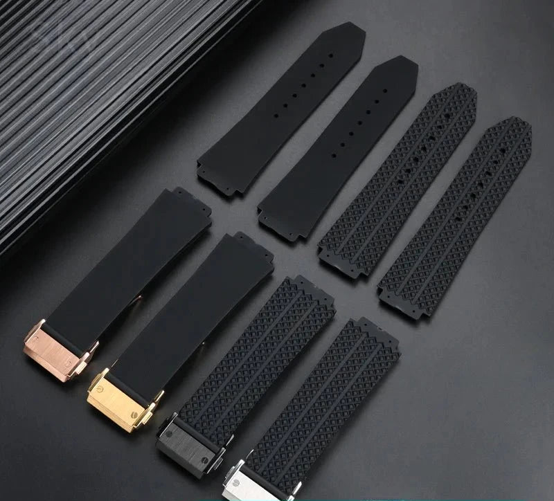 24x17mm 26x19mm Silicone Special Convex Interface Watchband For Hublot Yubo Classic Fusion Big Bang Sweet - Proof Watch Strap