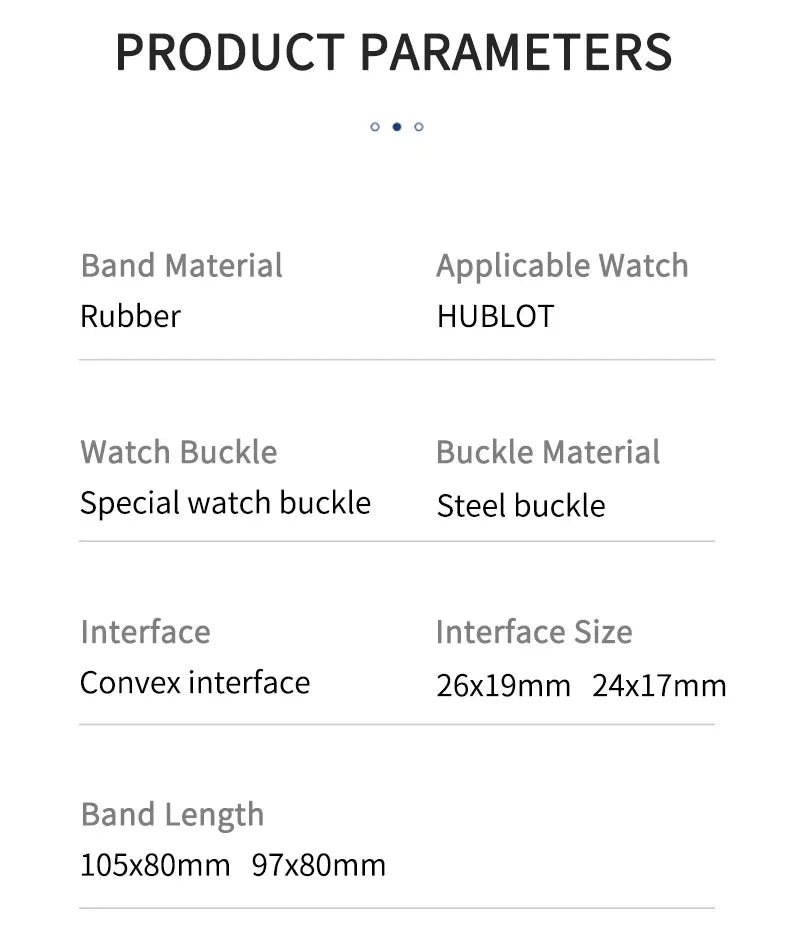 24x17mm 26x19mm Silicone Special Convex Interface Watchband For Hublot Yubo Classic Fusion Big Bang Sweet - Proof Watch Strap