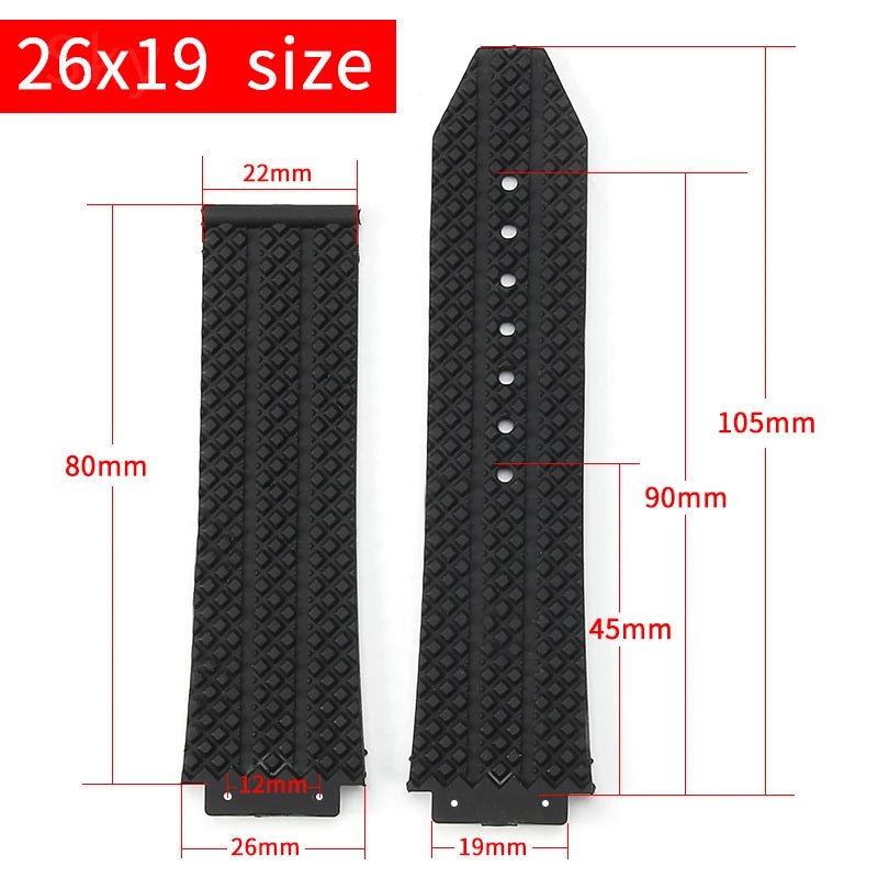 24x17mm 26x19mm Silicone Special Convex Interface Watchband For Hublot Yubo Classic Fusion Big Bang Sweet - Proof Watch Strap