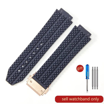 24x17mm 26x19mm Silicone Special Convex Interface Watchband For Hublot Yubo Classic Fusion Big Bang Sweet - Proof Watch Strap