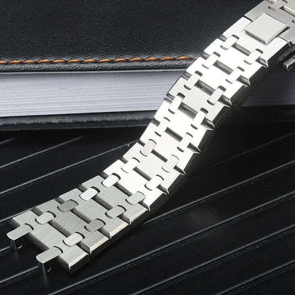 26mm 28mm Silver 316L Stainless Steel Bracelet For AP 15400 Audemars Piguet Royal Oak Strap Men Watch Band