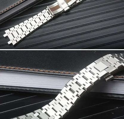 26mm 28mm Silver 316L Stainless Steel Bracelet For AP 15400 Audemars Piguet Royal Oak Strap Men Watch Band