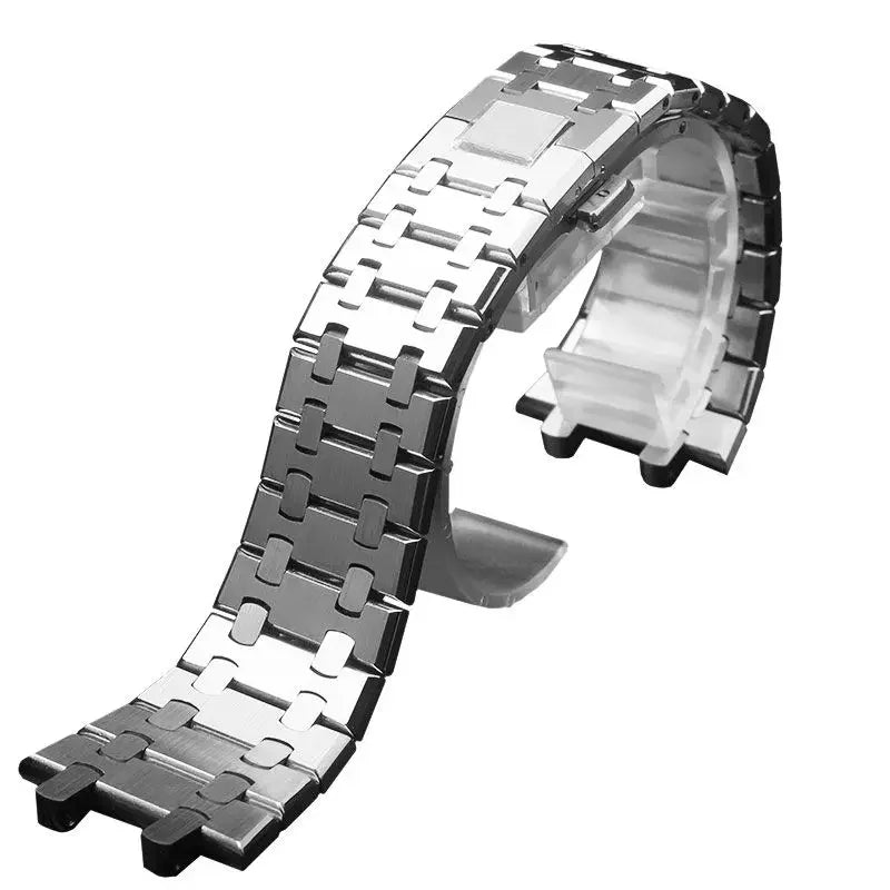 26mm 28mm Silver 316L Stainless Steel Bracelet For AP 15400 Audemars Piguet Royal Oak Strap Men Watch Band