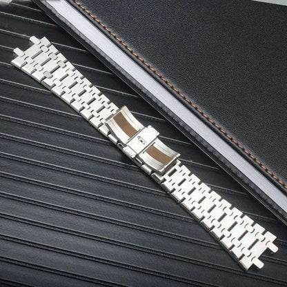 26mm 28mm Silver 316L Stainless Steel Bracelet For AP 15400 Audemars Piguet Royal Oak Strap Men Watch Band