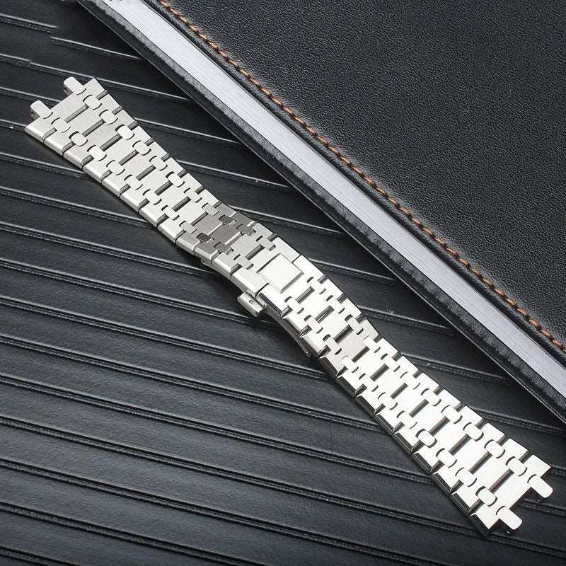 26mm 28mm Silver 316L Stainless Steel Bracelet For AP 15400 Audemars Piguet Royal Oak Strap Men Watch Band