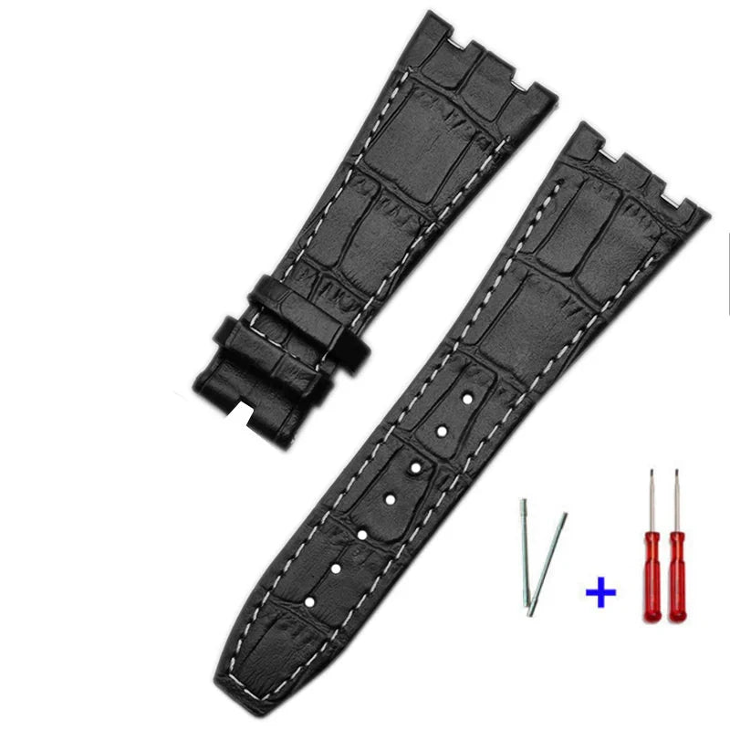 26mm For Audemars 100% Handmade cowhide Handmade Watch Band Strap For AP15400 15703 offshore series For Piguet wristband