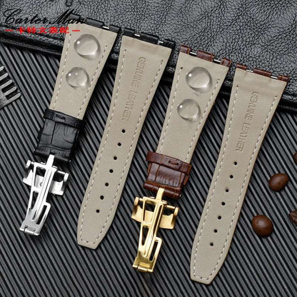 26mm For Audemars 100% Handmade cowhide Handmade Watch Band Strap For AP15400 15703 offshore series For Piguet wristband