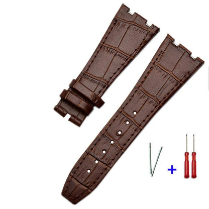 26mm For Audemars 100% Handmade cowhide Handmade Watch Band Strap For AP15400 15703 offshore series For Piguet wristband