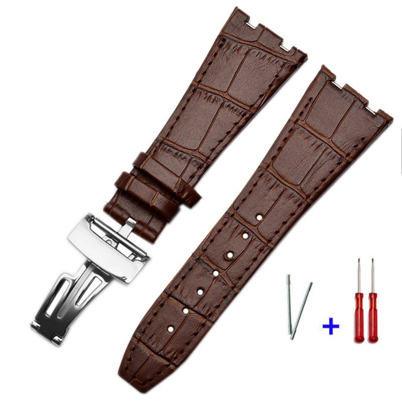 26mm For Audemars 100% Handmade cowhide Handmade Watch Band Strap For AP15400 15703 offshore series For Piguet wristband