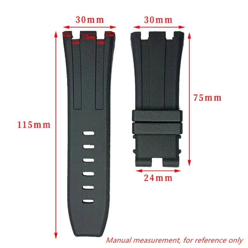 27/28/30mmFluororubber watchband Dedicated interface bracelet Solid precision steel needle buckle for Audemars Piguet Royal Oak