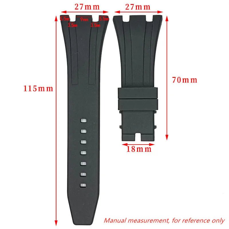 27/28/30mmFluororubber watchband Dedicated interface bracelet Solid precision steel needle buckle for Audemars Piguet Royal Oak