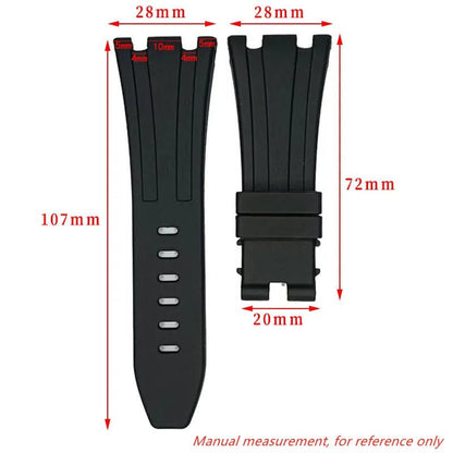 27/28/30mmFluororubber watchband Dedicated interface bracelet Solid precision steel needle buckle for Audemars Piguet Royal Oak