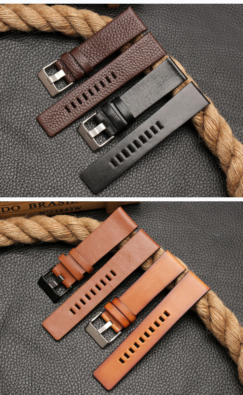 Large leather watch strap