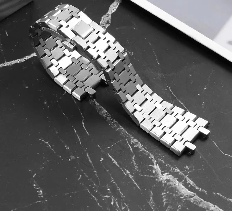 316L Stainless Steel Silver Bracelet For AP 15400 15500 Audemars Piguet Royal Oak Strap Men waterproof Watch Band 21mm 26mm