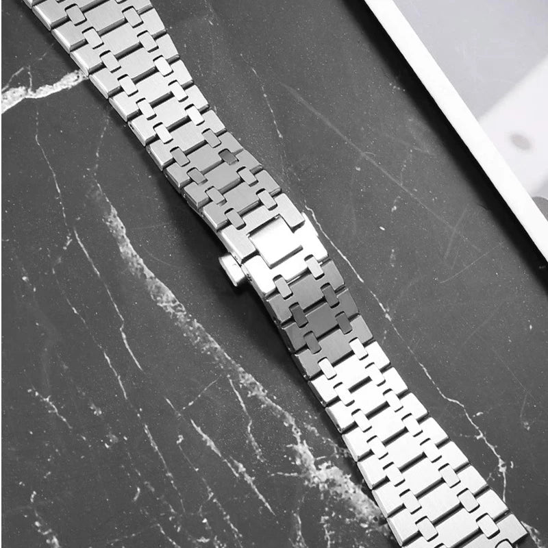 316L Stainless Steel Silver Bracelet For AP 15400 15500 Audemars Piguet Royal Oak Strap Men waterproof Watch Band 21mm 26mm