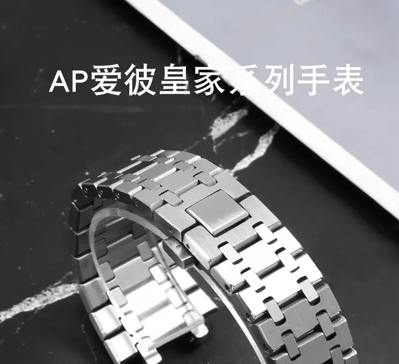 316L Stainless Steel Silver Bracelet For AP 15400 15500 Audemars Piguet Royal Oak Strap Men waterproof Watch Band 21mm 26mm