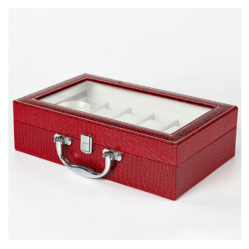 PU leather 12-digit watch box portable jewelry storage box