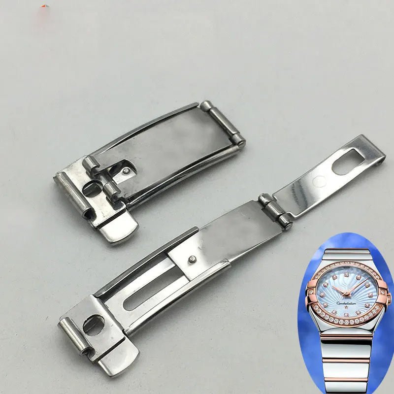 6MM 9MM Substitute OMG Watch Buckle Omega Collection Superba Double Press Folding Buckle Solid Steel Belt Watch Buckle Parts