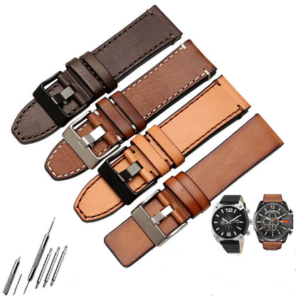 Large leather watch strap