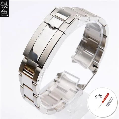 904L Watchbands For Rolex SUBMARINER DAYTONA Men Folding Clasp Watch Strap Solid Stainless Steel Watch Bracelet 20mm 21mm