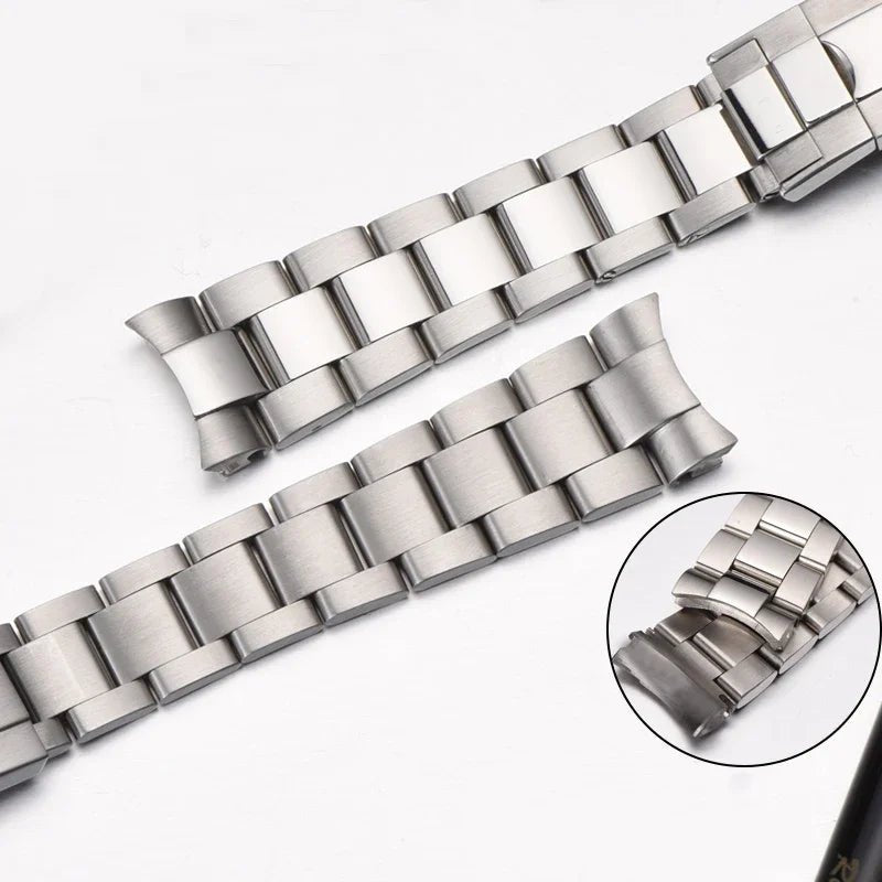 904L Watchbands For Rolex SUBMARINER DAYTONA Men Folding Clasp Watch Strap Solid Stainless Steel Watch Bracelet 20mm 21mm