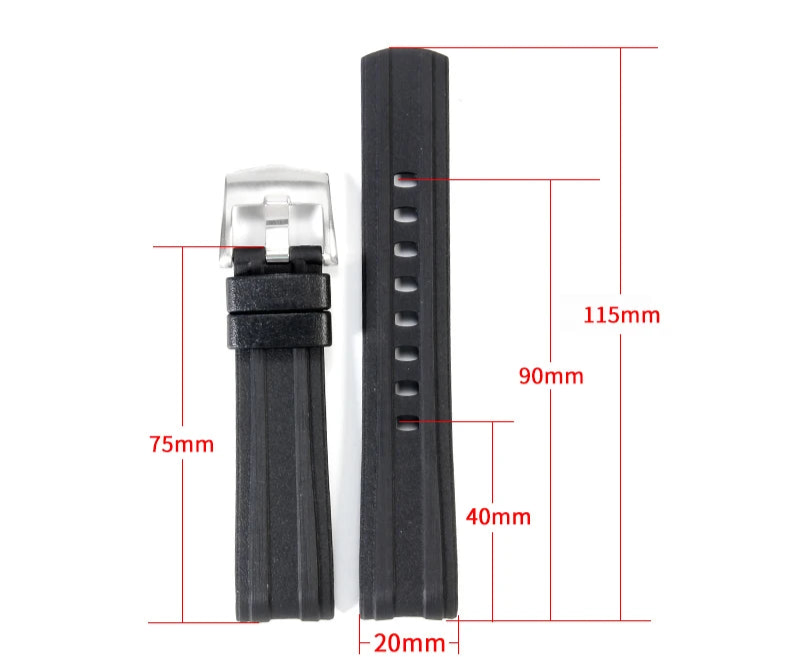 Watchband for Omega New Seahorse 300 Rubber