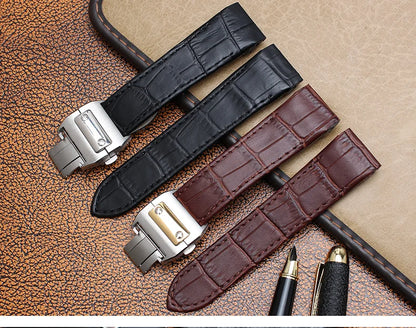 Genuine Leather Watch Strap for Cartier Santos100 Watch Band Waterproof Sweatproof Men's Women's Watch Band 20mm 23mm Wristband