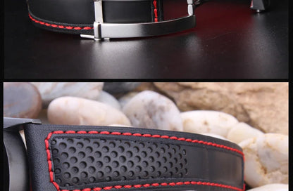 COW Genuine Leather Watch Strap 19mm 20mm 22mm watchband for tag heuer Carrera Monaco F1 watch band Red Men Fold buckle bracelet